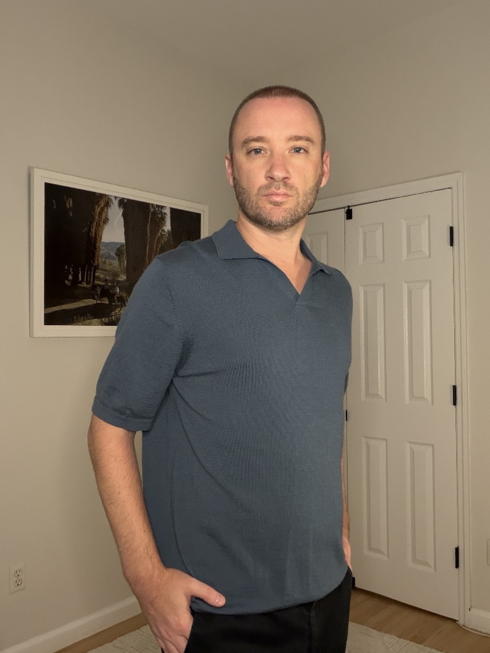 Reiss Wool Polo Shirt - Size L